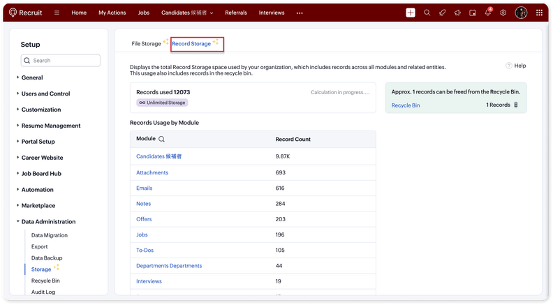 Zoho Recruit Introduces Improved Subscription and Storage Controls