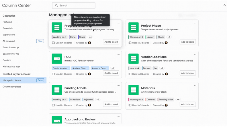 monday.com Adds Managed Columns Across Boards