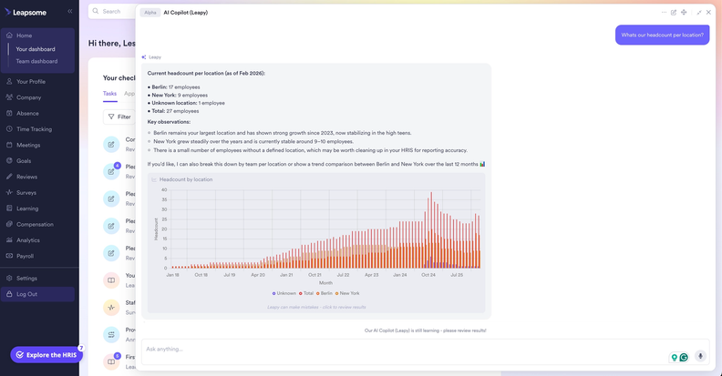 Leapsome Introduces AI Widget Builder and Workflow Enhancements