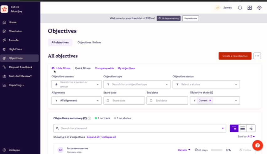 screenshot - 15five Performance Management Software Review for 2025