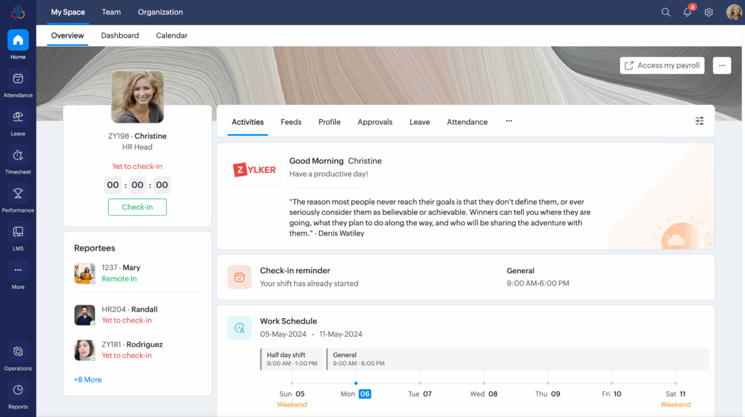 screenshot - Zoho People Human Resource Management System (HRMS) Review for 2025