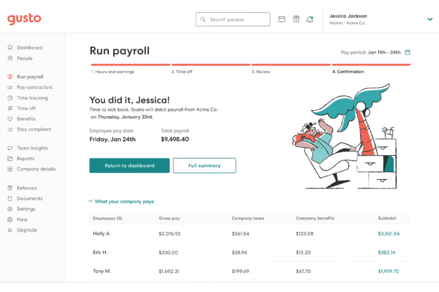 screenshot - Gusto Review: Pros, Cons, Features & Pricing
