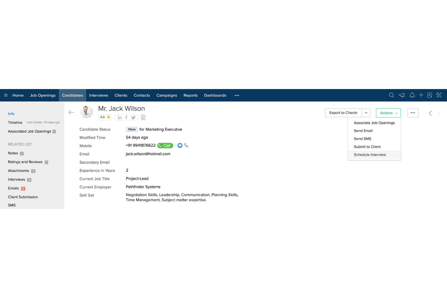 screenshot - Zoho Recruit Review: Pros, Cons, Features & Pricing