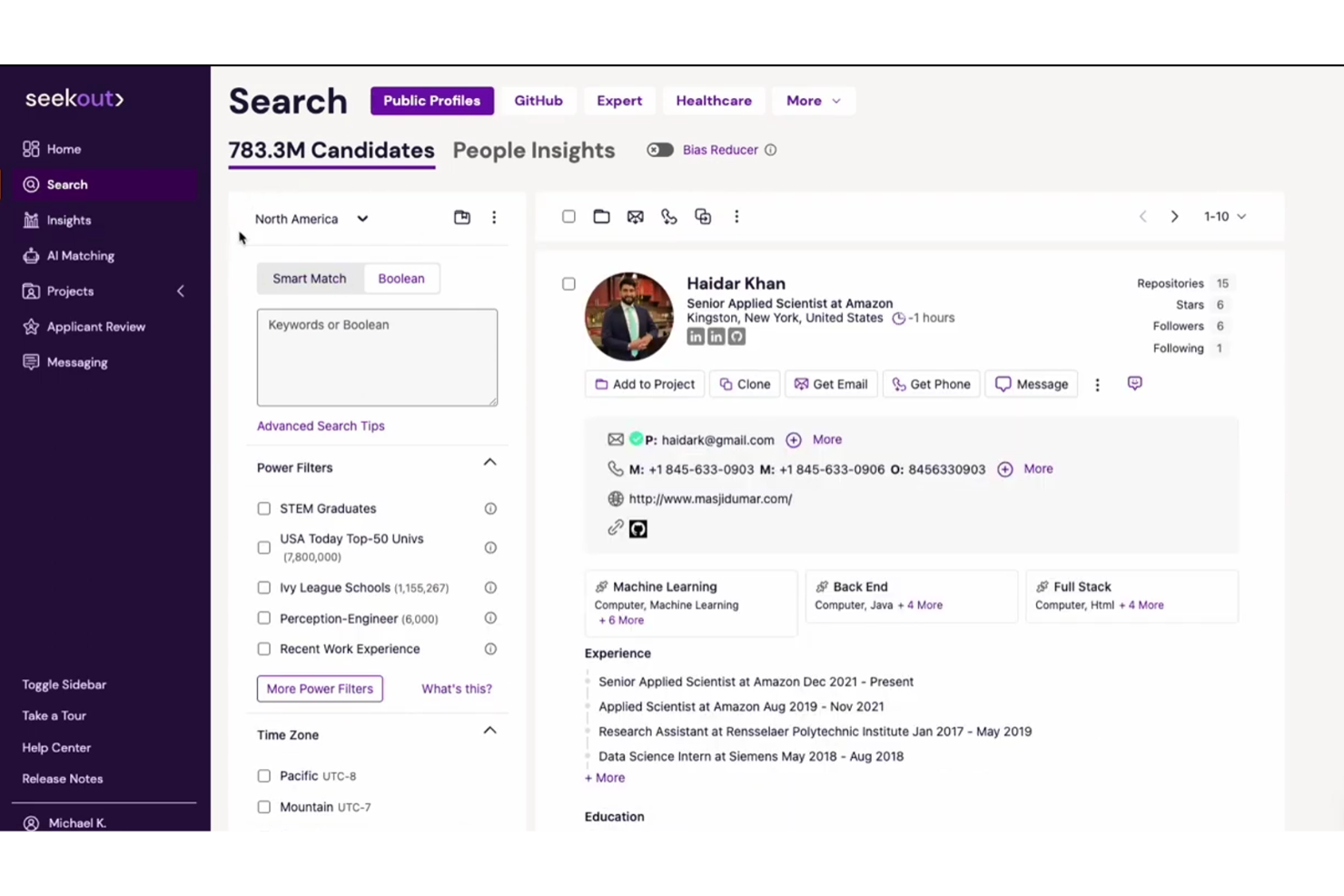 screenshot - SeekOut Review: Pros, Cons, Features and Pricing