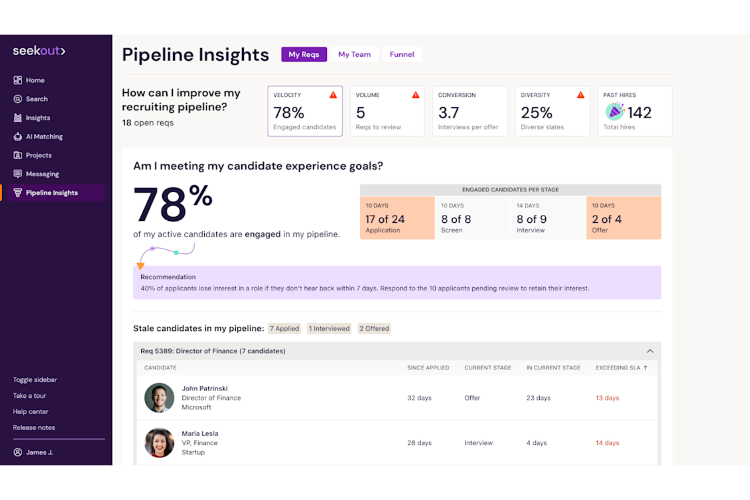 screenshot - SeekOut Review: Pros, Cons, Features and Pricing