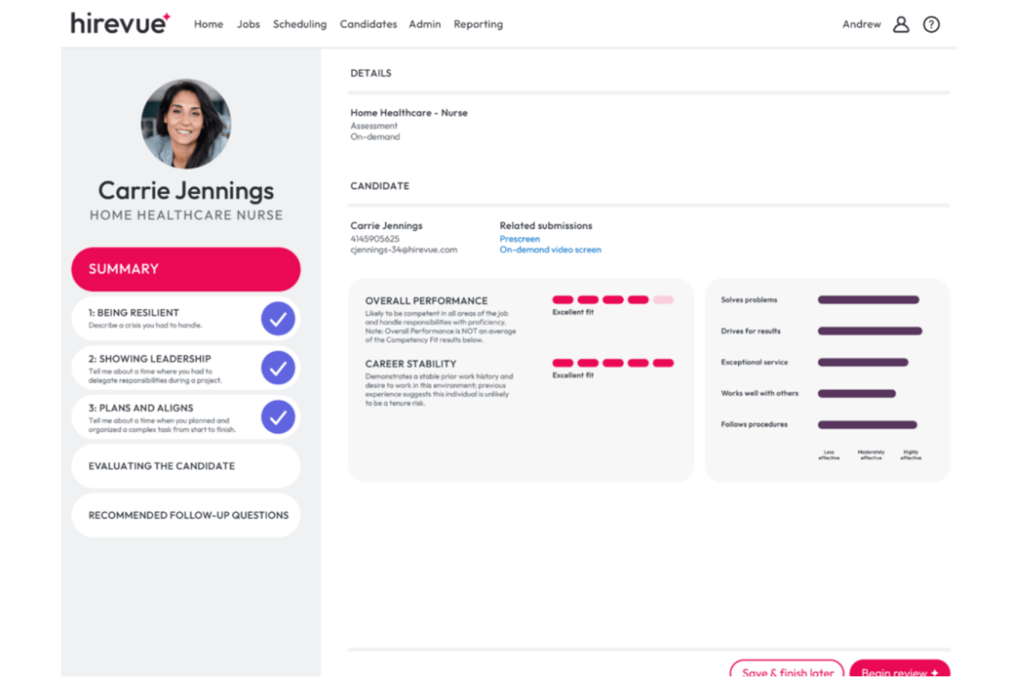 HireVue screenshot - 10 meilleures entreprises de recrutement par IA de 2026