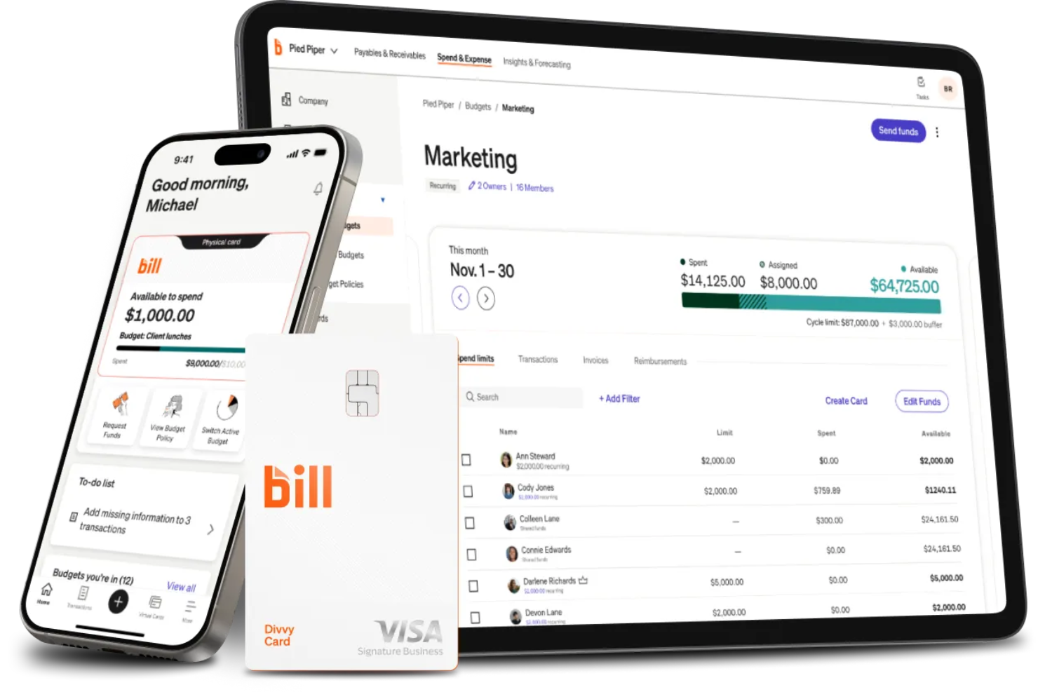 BILL Spend &amp; Expense screenshot - 13 Softwarelösungen für das Kreditkarten-Ausgabenmanagement im Jahr 2026