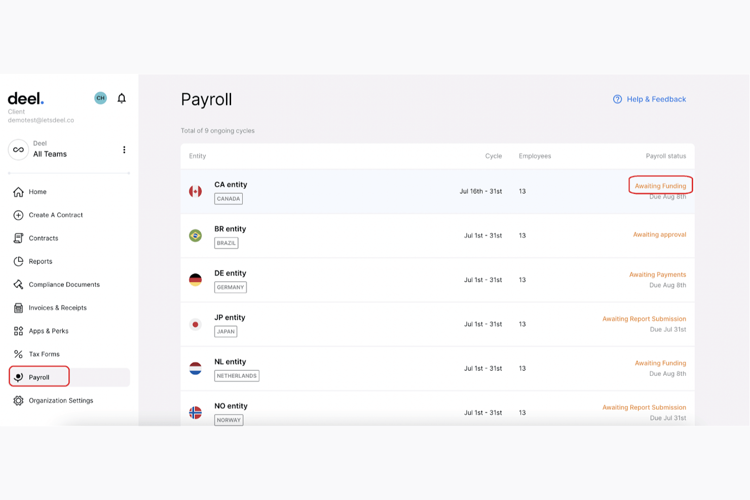 Deel Payroll screenshot - 38 Meilleurs Services de Paie Passés en Revue en 2026