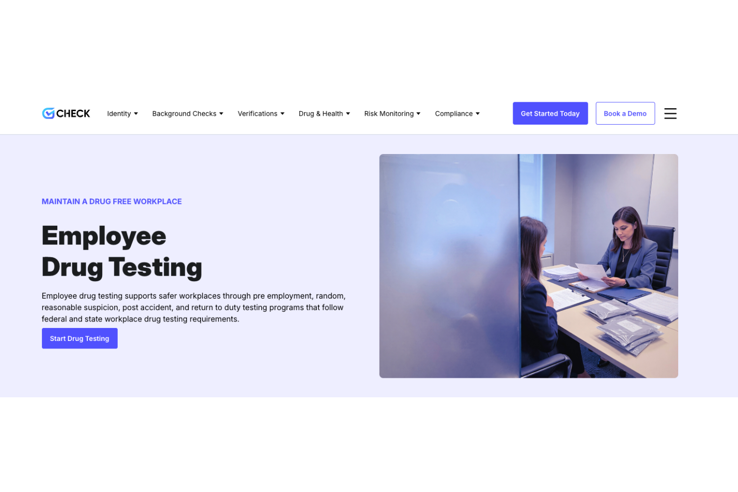 GCheck screenshot - 19 Meilleurs Services de Dépistage de Drogues pour les Employés Passés en Revue en 2026