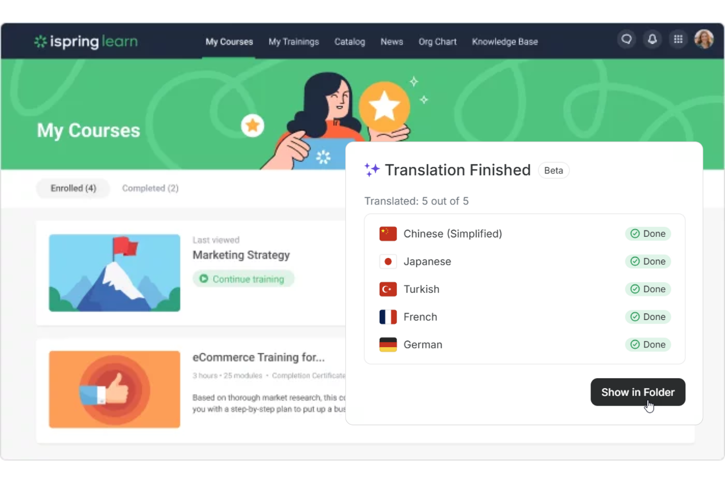 iSpring LMS screenshot - 17 Beste KI-Lernmanagementsysteme im Test 2026