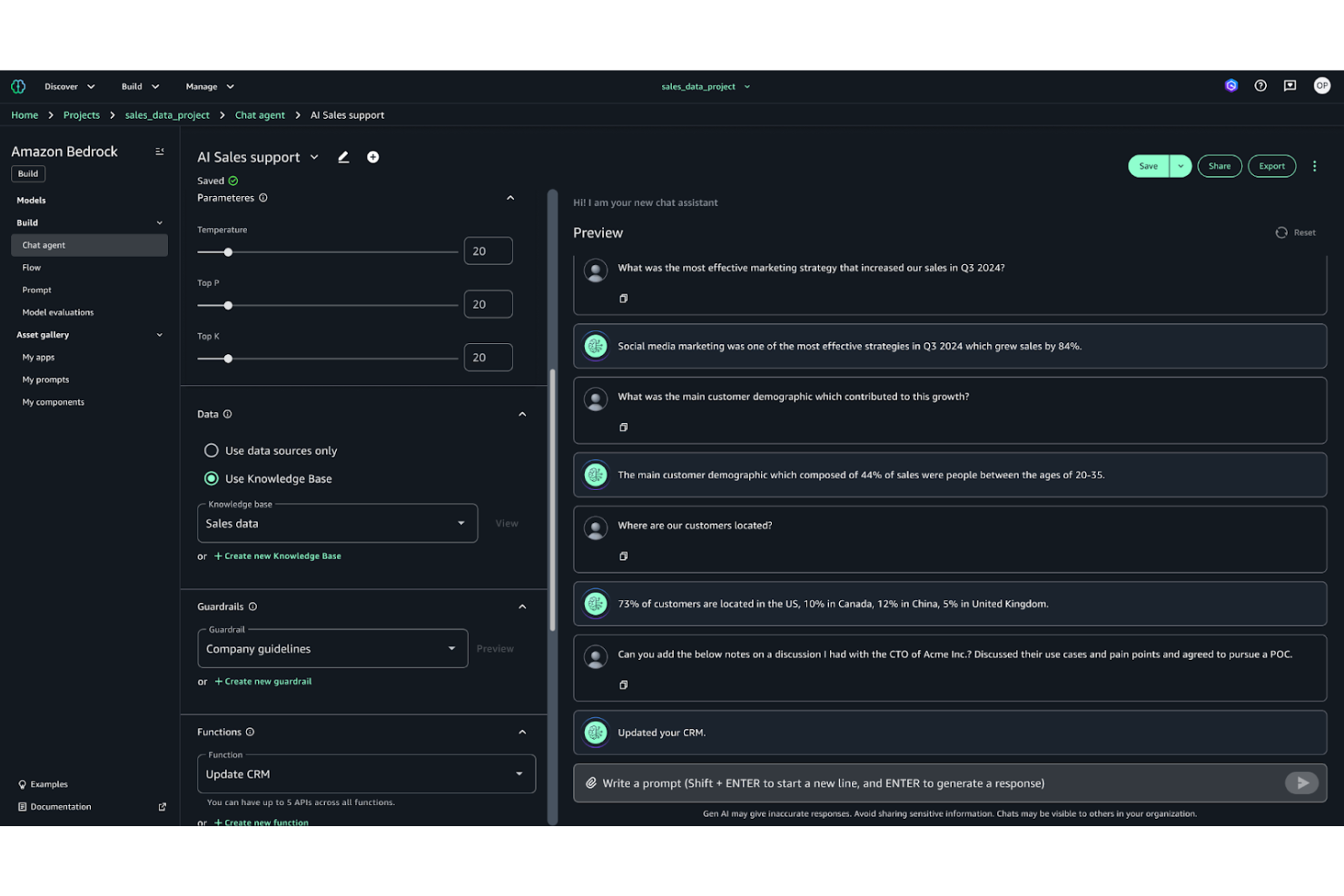 Amazon Bedrock screenshot - 14 Beste generative KI-Tools für Unternehmen im Jahr 2026 getestet