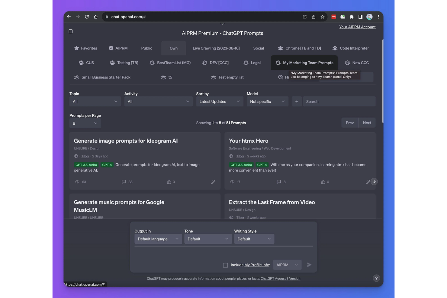 ChatGPT Enterprise screenshot - 13 Meilleurs Outils d’IA Générative pour les Entreprises Passés en Revue en 2026