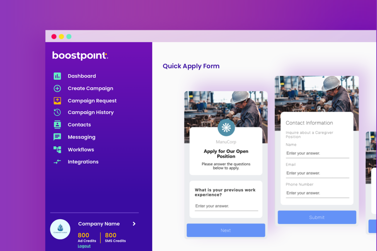 Boostpoint screenshot - 22 Meilleurs Logiciels de Recrutement par SMS Testés en 2026