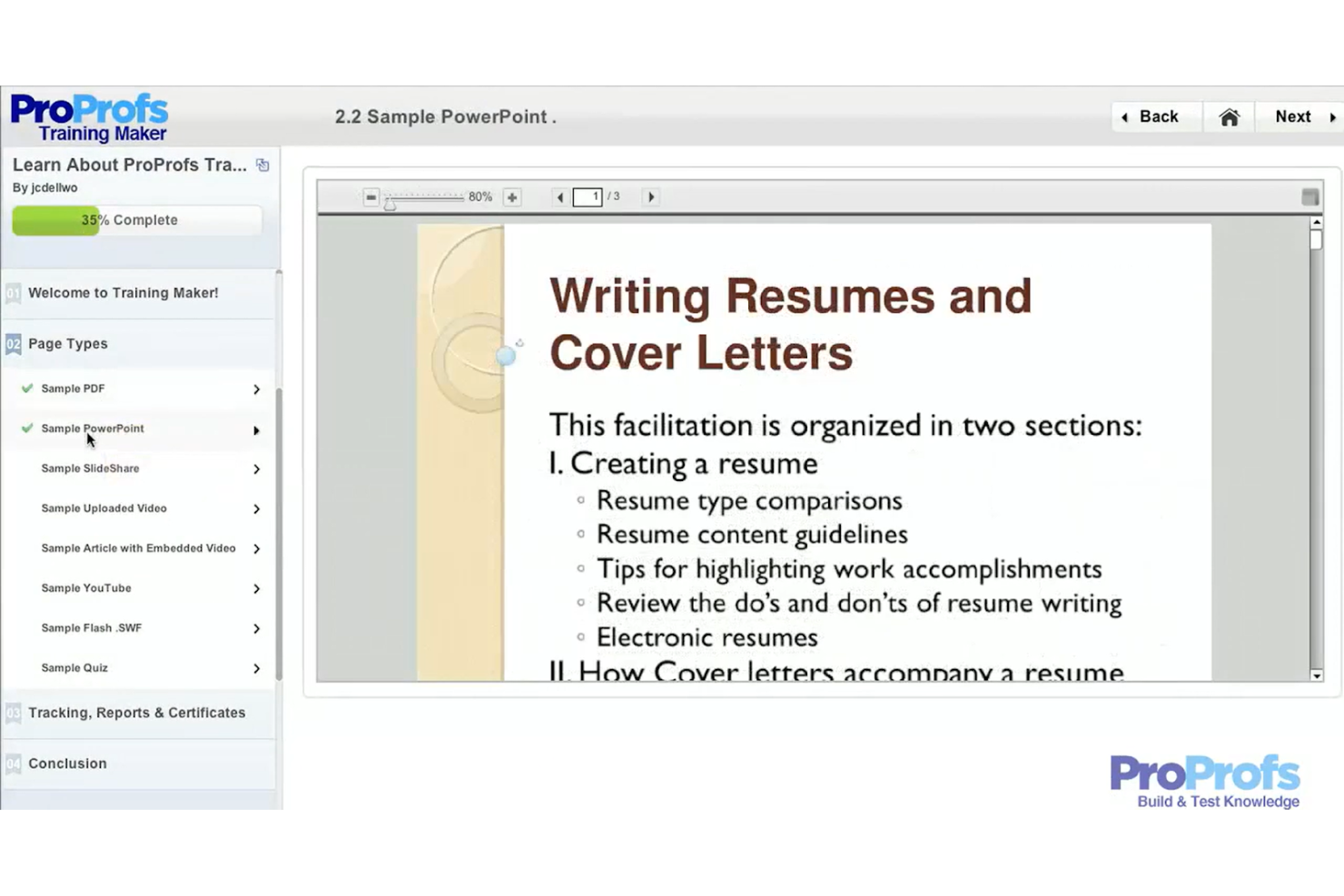 ProProfs Training Maker screenshot - 20 meilleurs LMS pour l’industrie examinés en 2026