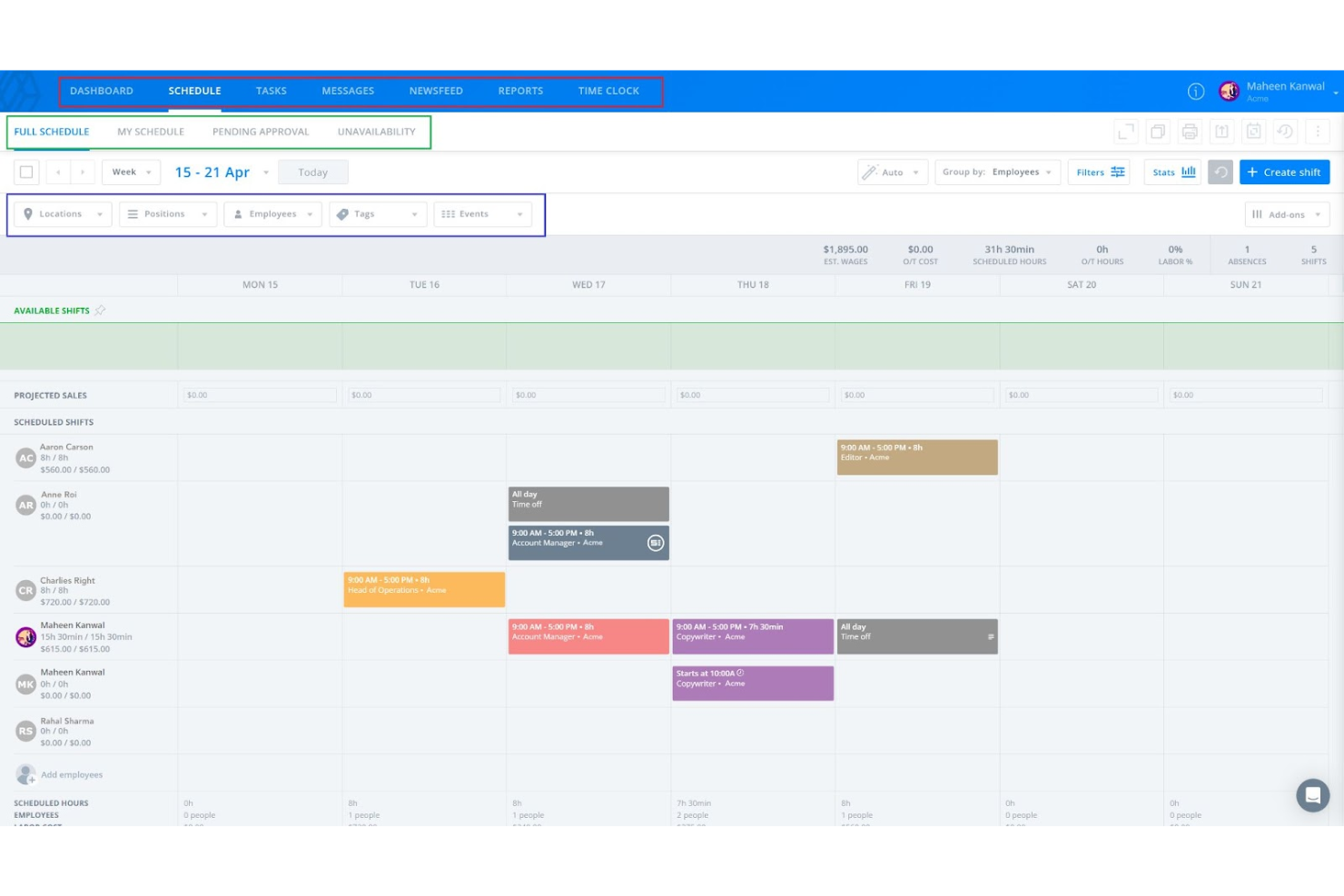 Sling screenshot - 15 Meilleurs Logiciels de Planification des Employés du Bâtiment Passés en Revue en 2026