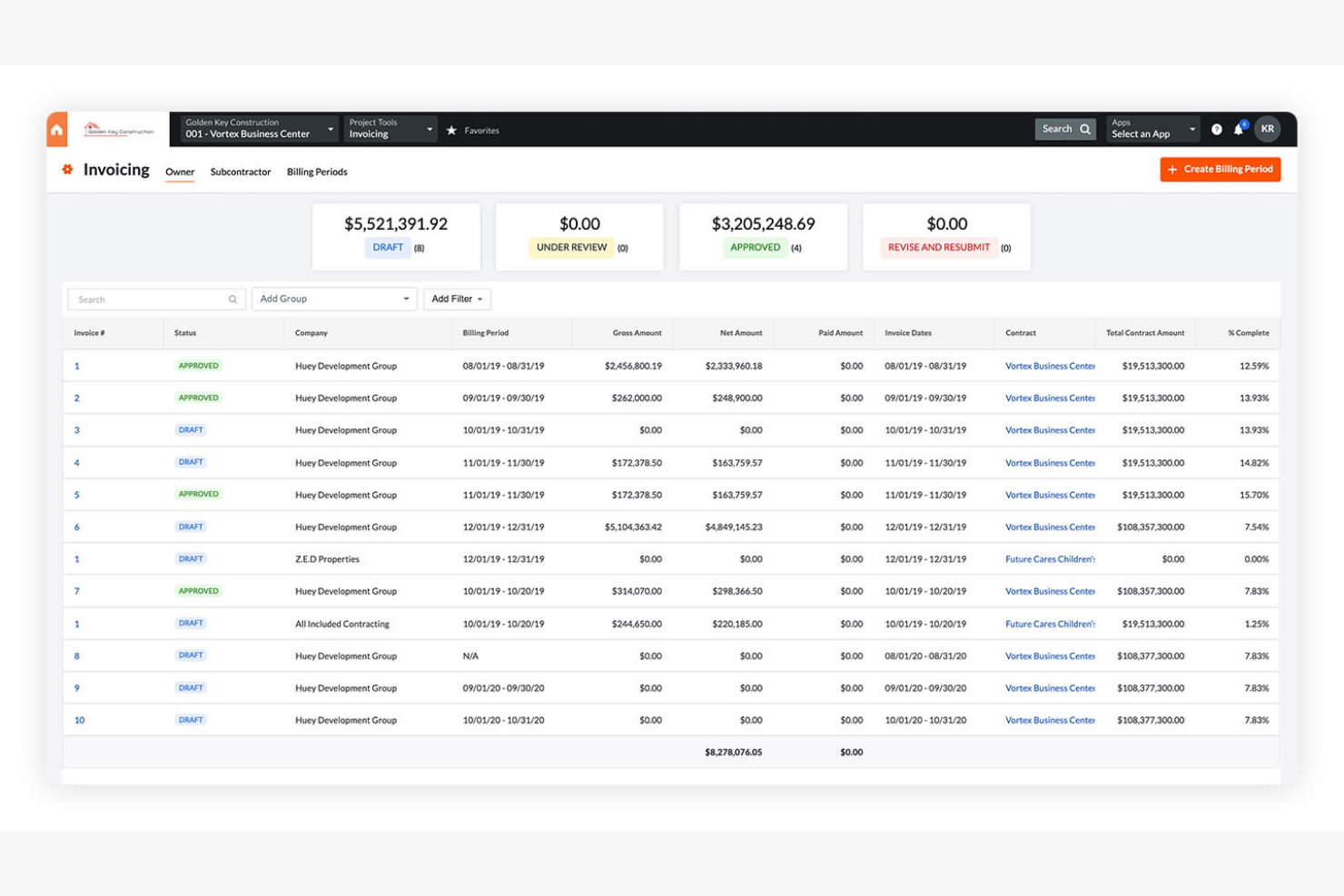 Procore screenshot - 13 Meilleurs Logiciels de Gestion des Sous-Traitants au Royaume-Uni Passés en Revue en 2026