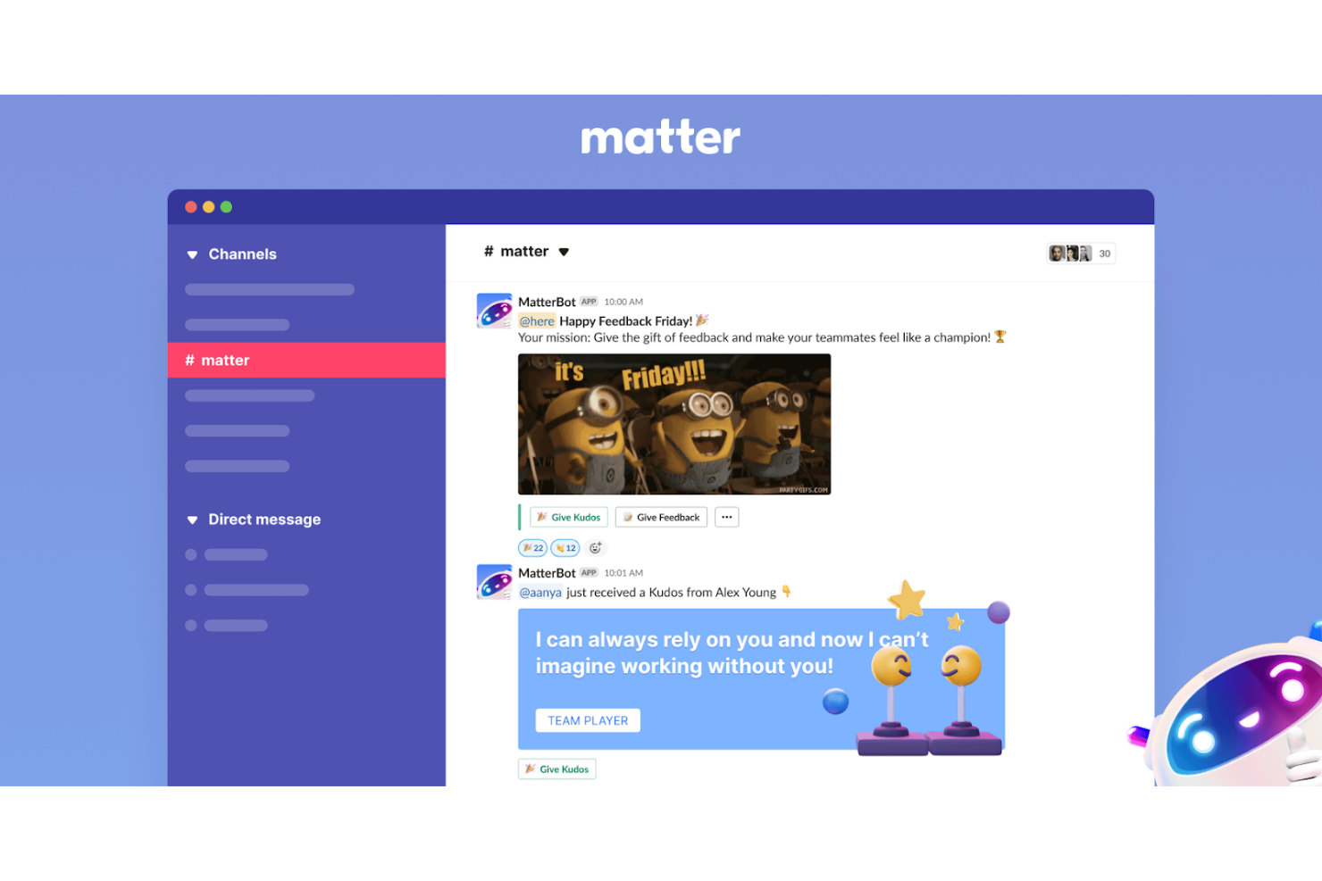 Matter screenshot - 19 Meilleurs Logiciels de Reconnaissance des Employés pour les Petites Entreprises Testés en 2026