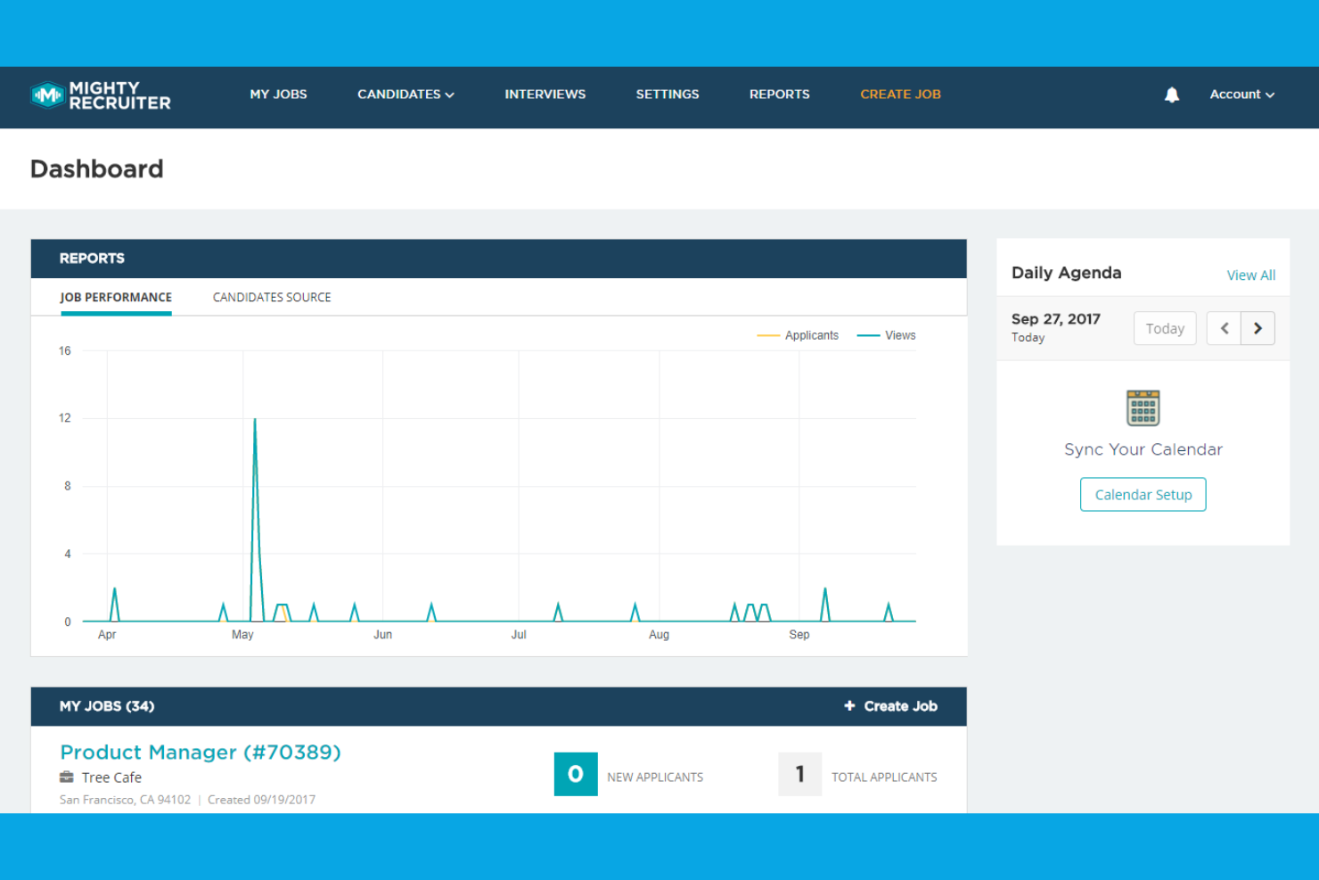 MightyRecruiter screenshot - 13 Meilleurs ATS Gratuits Passés en Revue en 2026