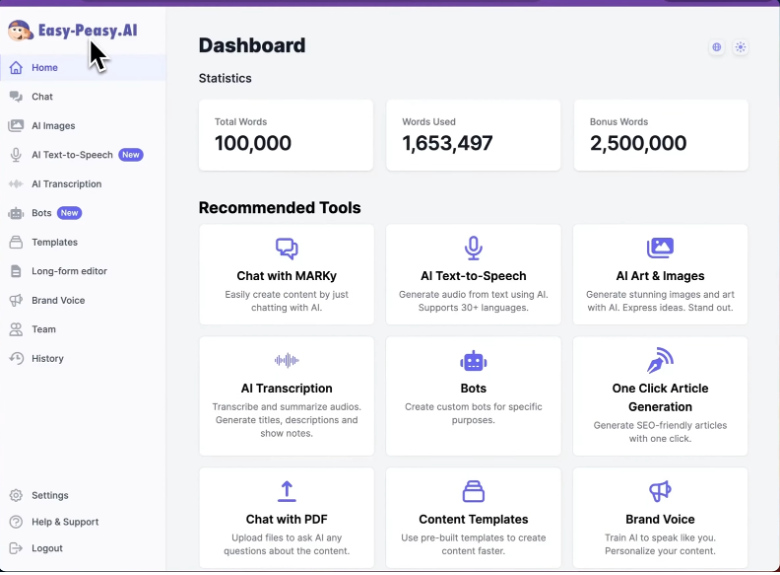 Easy-Peasy.AI screenshot - 21 Beste KI-Mitarbeiter-Feedback-Software im Test 2026