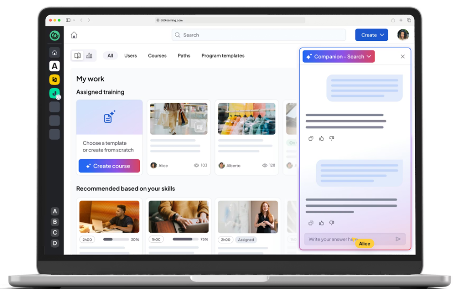 360Learning screenshot - 17 beste Microlearning-Software im Test 2026