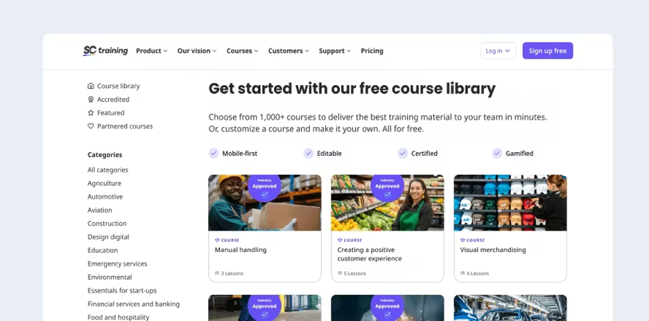 SC Training screenshot - 17 Meilleurs Logiciels de Microlearning Passés en Revue en 2026