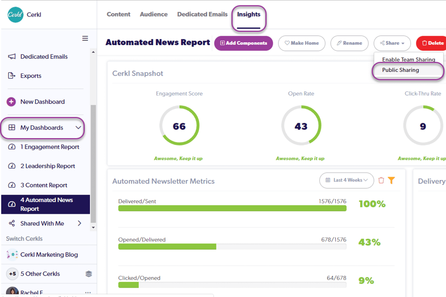 Cerkl Broadcast screenshot - 15 meilleures applications de communication pour les employés analysées en 2026