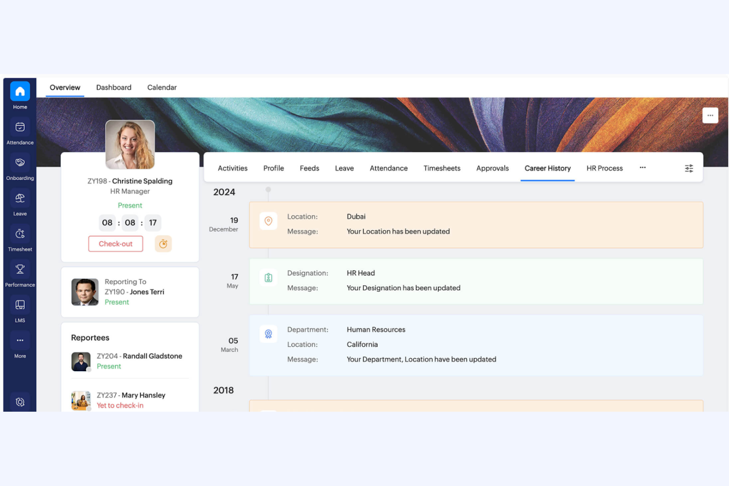 Zoho People screenshot - 13 Meilleurs Logiciels RH Abordables Passés en Revue en 2026