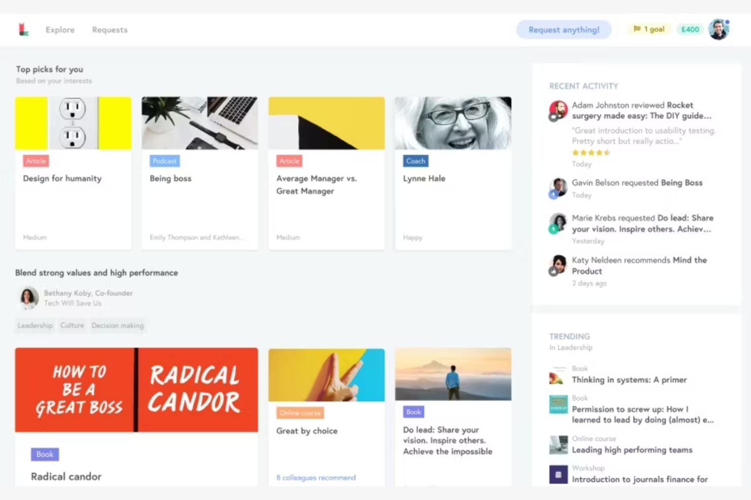 Leanerbly screenshot - 16 beste KI-Leadership-Entwicklungstools im Test 2026