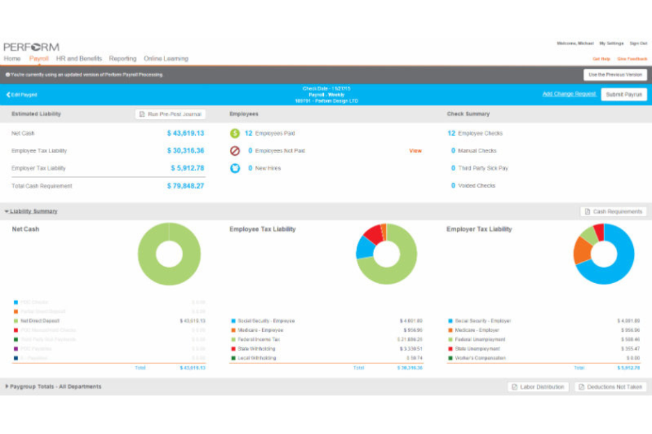 Paycor screenshot - 11 meilleurs SIRH avec IA examinés en 2026