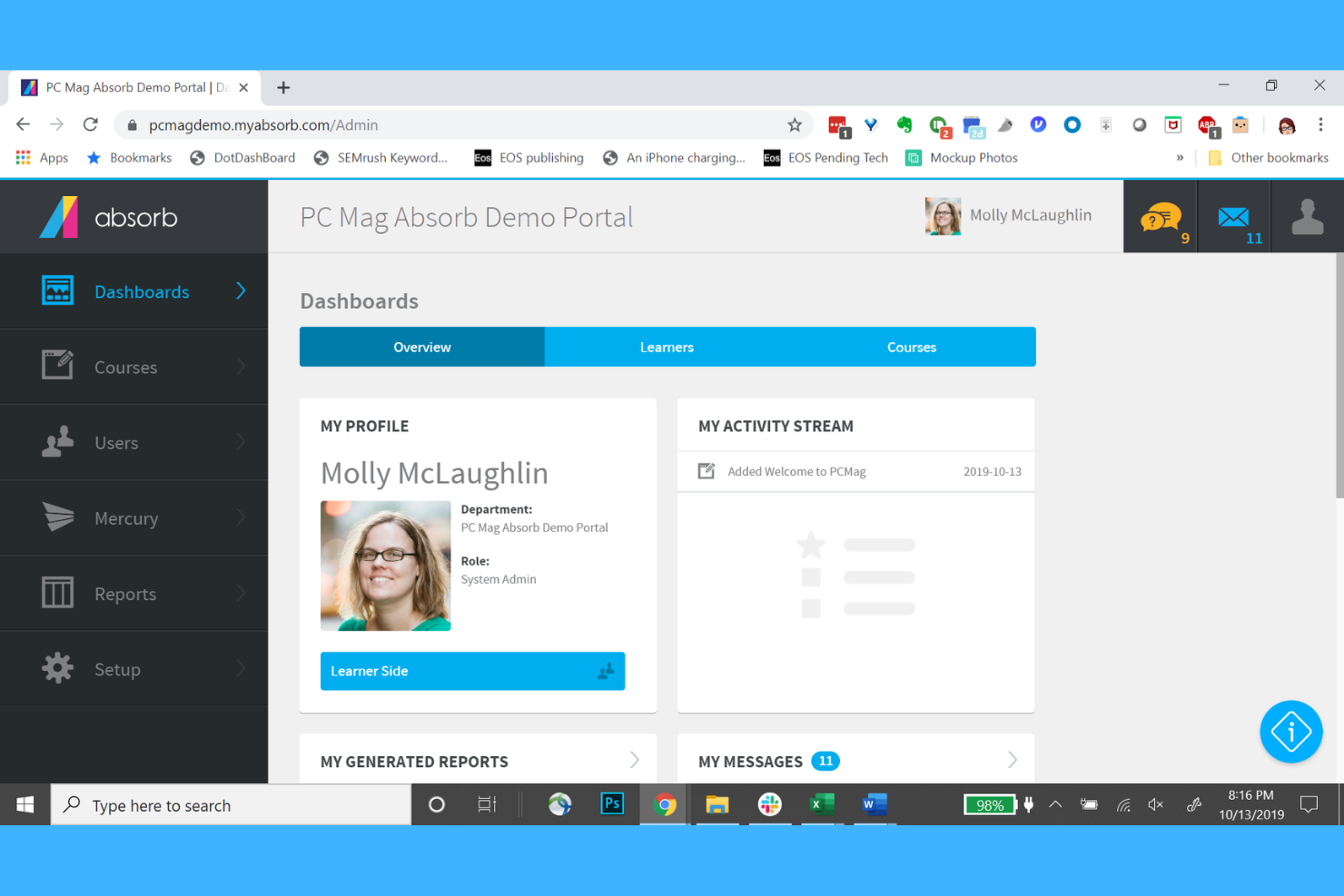 Absorb LMS screenshot - 20 meilleurs outils d’IA pour la formation et le développement testés en 2026