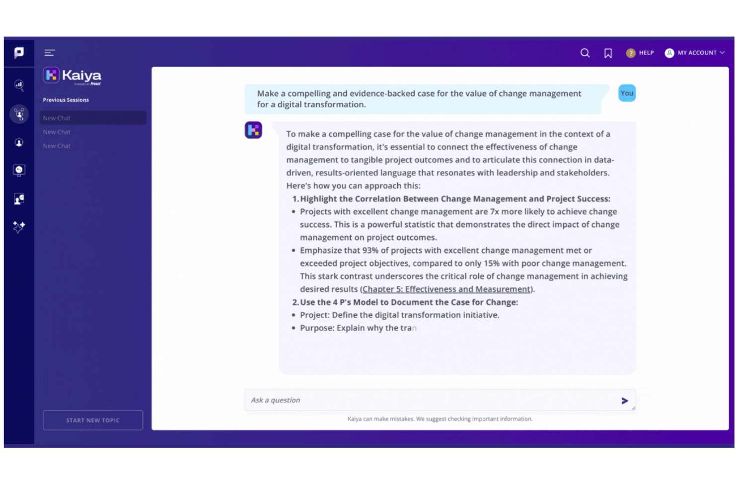 Kaiya.ai screenshot - 13 meilleurs outils d’IA pour la gestion du changement analysés en 2026