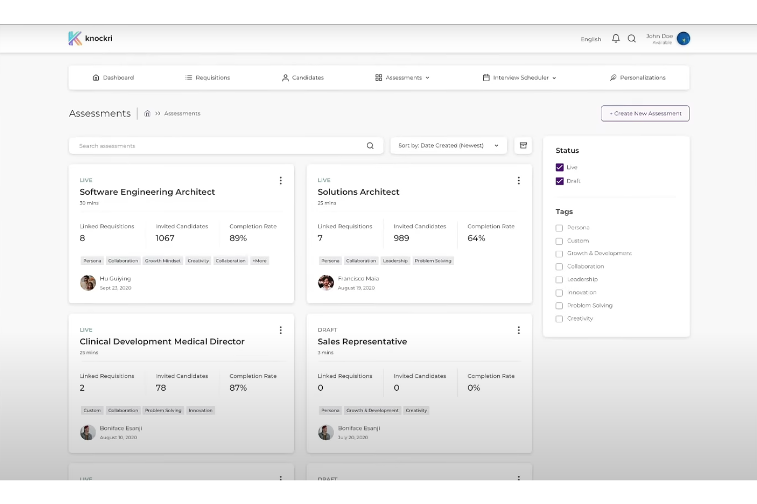Knockri screenshot - 17 Beste KI-Interview-Software im Test 2026