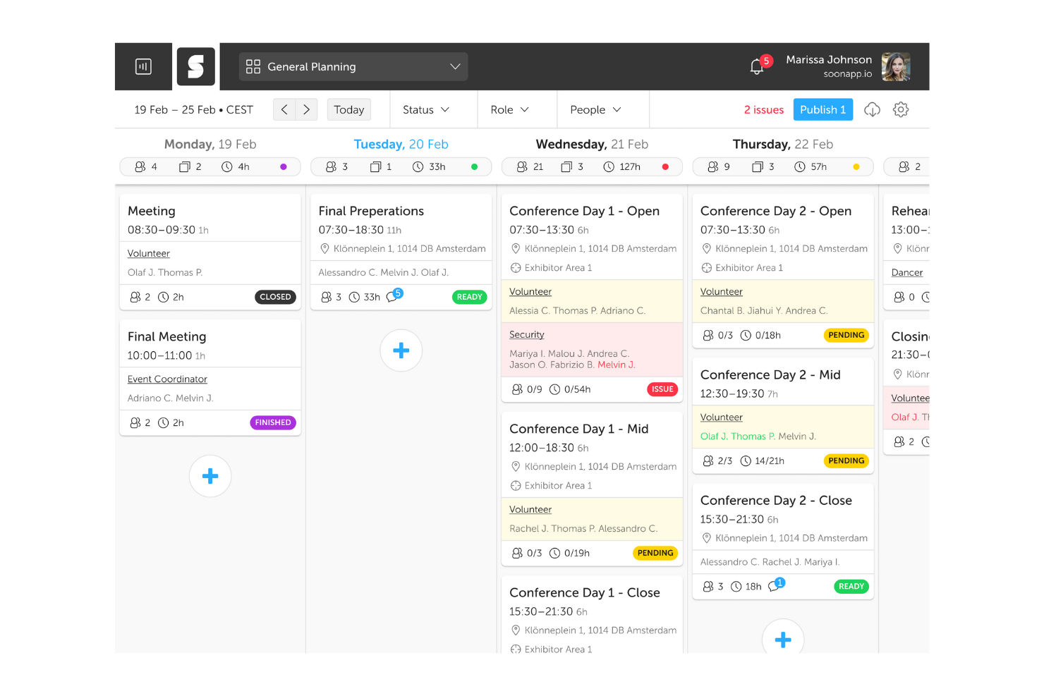 Soon screenshot - 13 meilleurs outils de gestion des effectifs par IA évalués en 2026