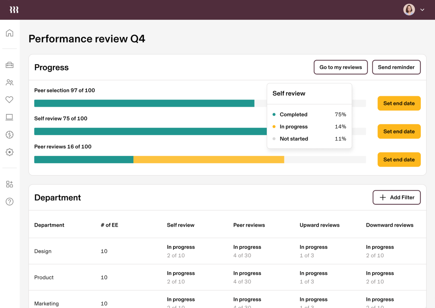Rippling screenshot - 16 meilleurs outils de gestion de la performance par IA testés en 2026