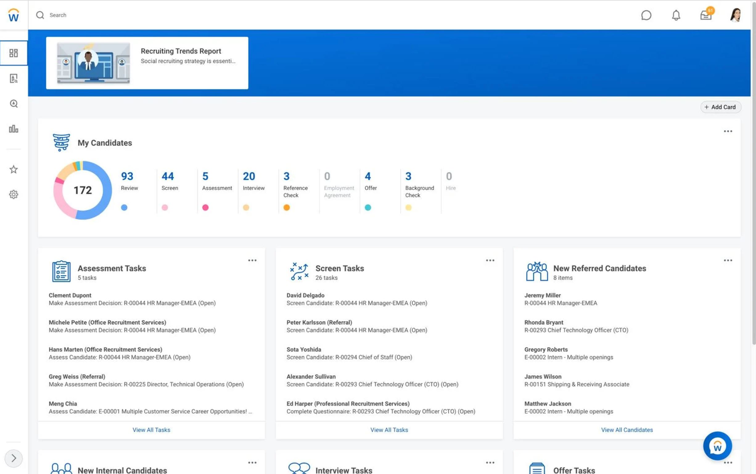 Workday screenshot - 17 Meilleurs SIRH IA Passés en Revue en 2026