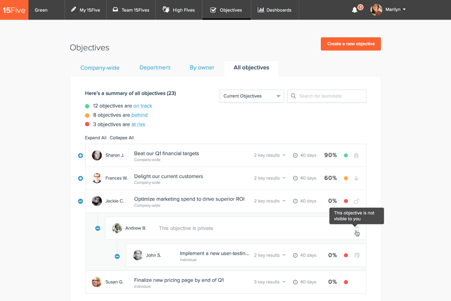 15Five screenshot - 13 meilleures alternatives à Leapsome examinées en 2026