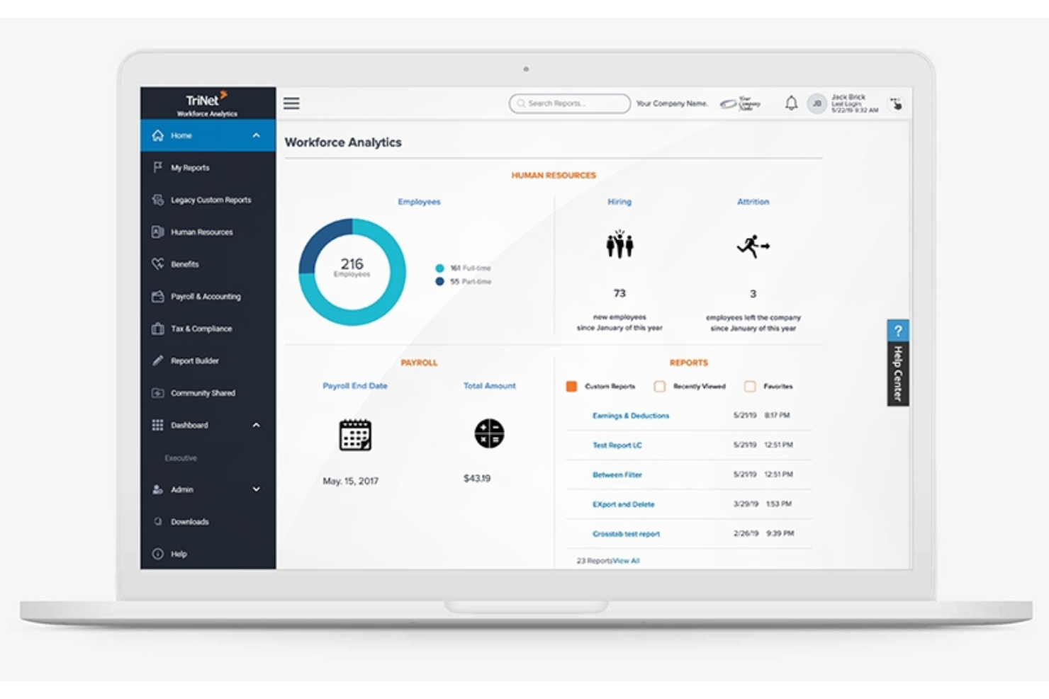 TriNet screenshot - 15 beste HR-Dienstleistungen für Startups im Jahr 2026: Bewertet
