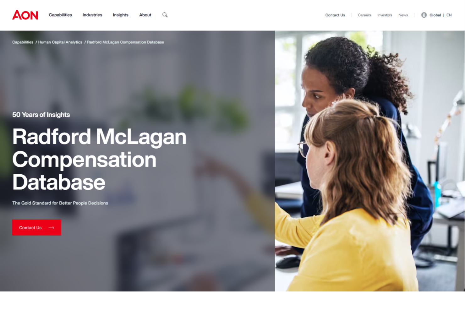 Radford McLagan Compensation Database screenshot - 10 Meilleures Entreprises de Benchmarking de Rémunération pour 2026
