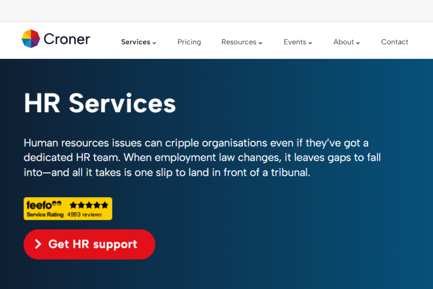 Croner screenshot - 10 Meilleurs Services RH au Royaume-Uni : Analyse en 2026