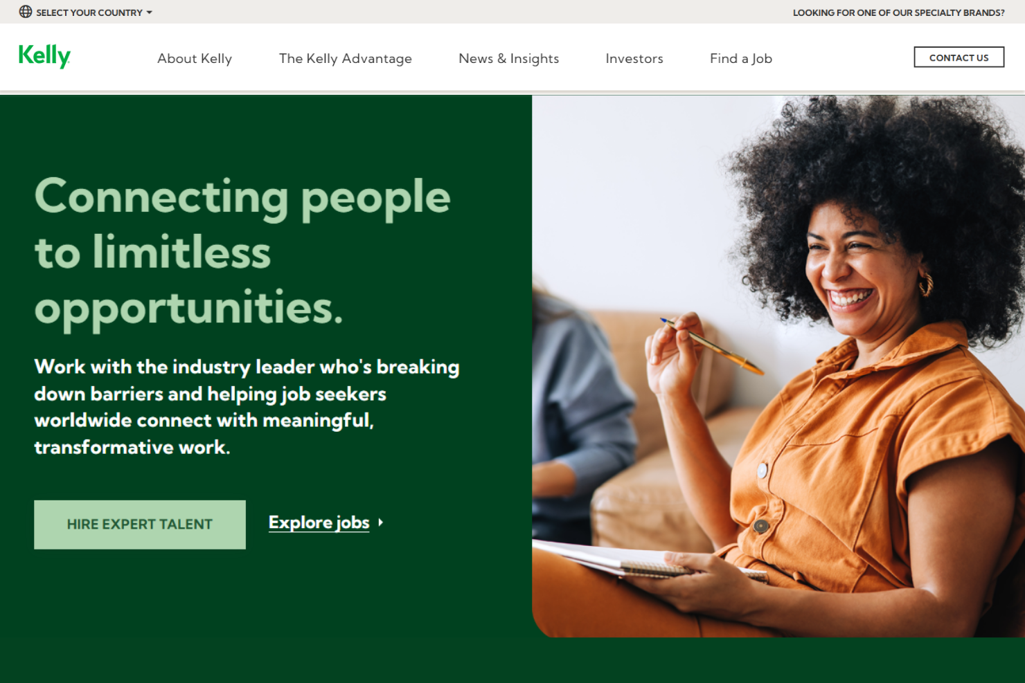 Kelly Services screenshot - 10 meilleures agences de recrutement international passées en revue en 2026