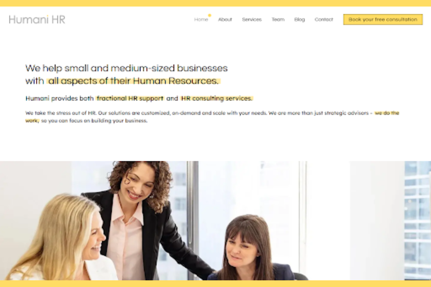 Humani HR screenshot - 13 meilleures entreprises de conseil en RH à Toronto : Analyse en 2026