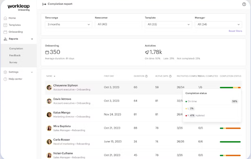 Workleap screenshot - 20 meilleures alternatives à Factorial passées en revue en 2026