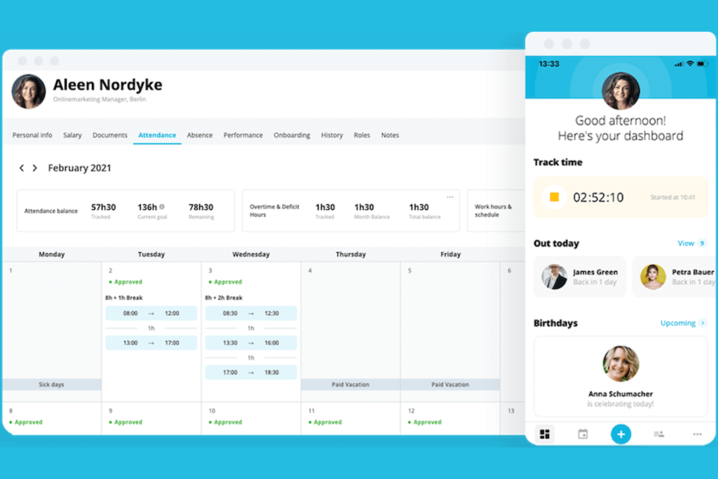 Personio screenshot - 20 meilleures alternatives à HiBob passées en revue en 2026