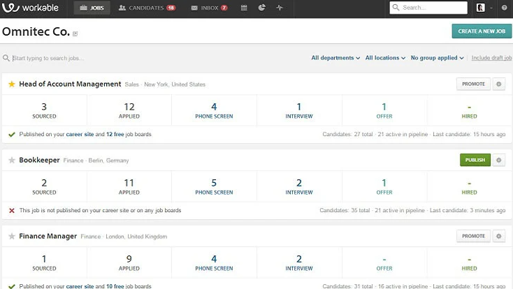 Workable screenshot - 20 Beste ClearCompany-Alternativen 2026: Im Test