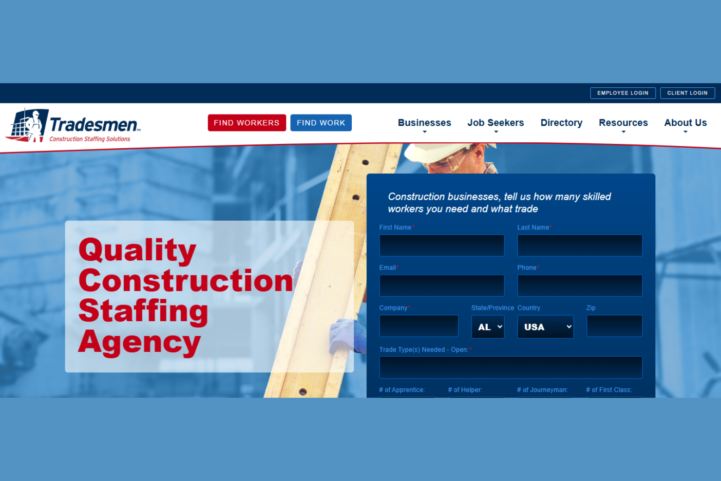 Tradesmen International screenshot - 15 Beste Bau-Personalvermittlungsagenturen im Test 2026