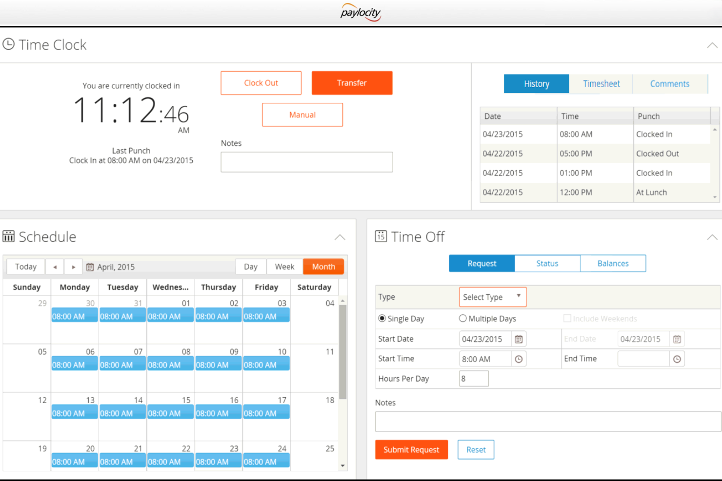 Paylocity screenshot - 13 Meilleures Alternatives à Arcoro de 2026 : Avis et Comparatif