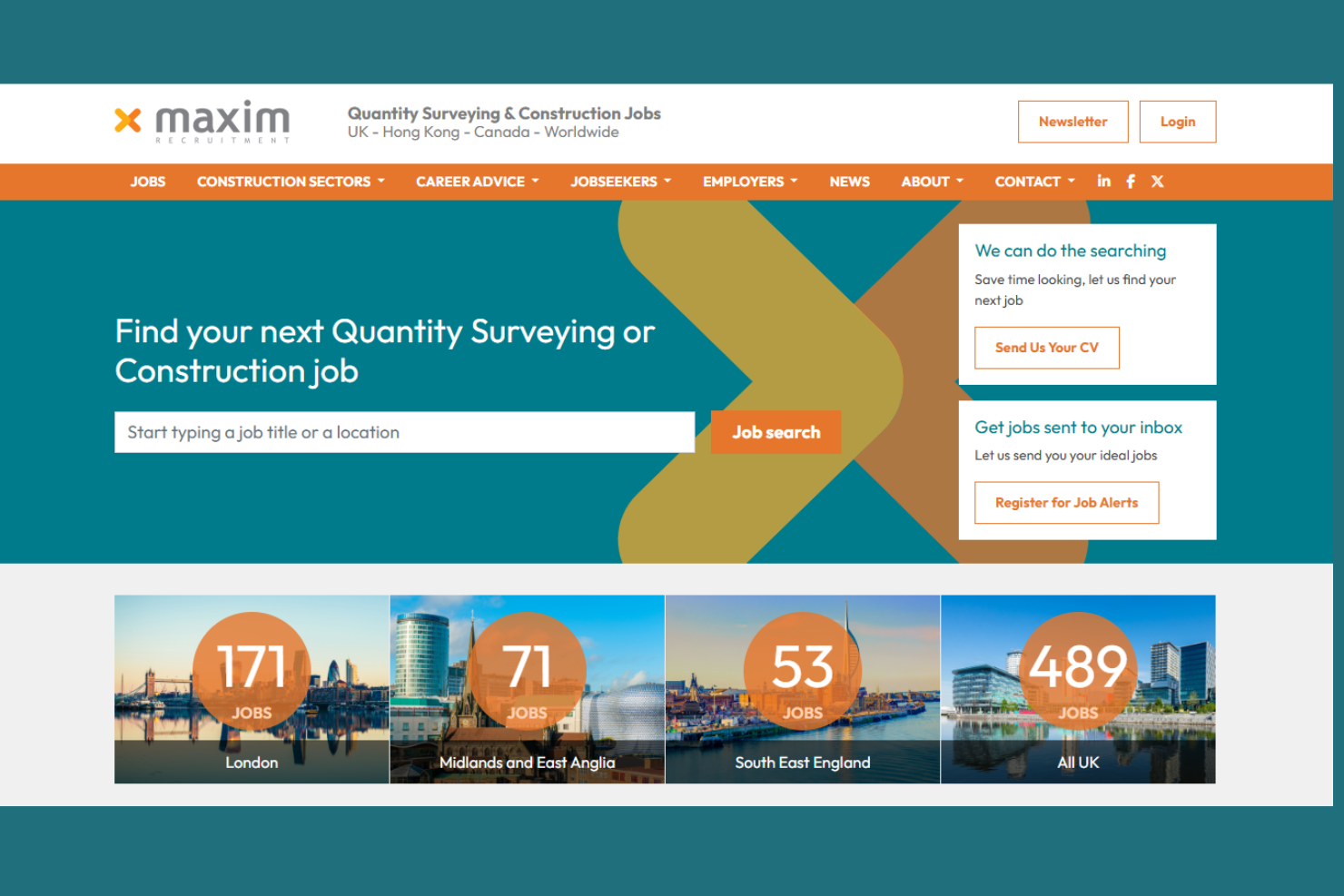 Maxim Recruitment screenshot - 15 Meilleures Agences de Recrutement dans la Construction Passées en Revue en 2026