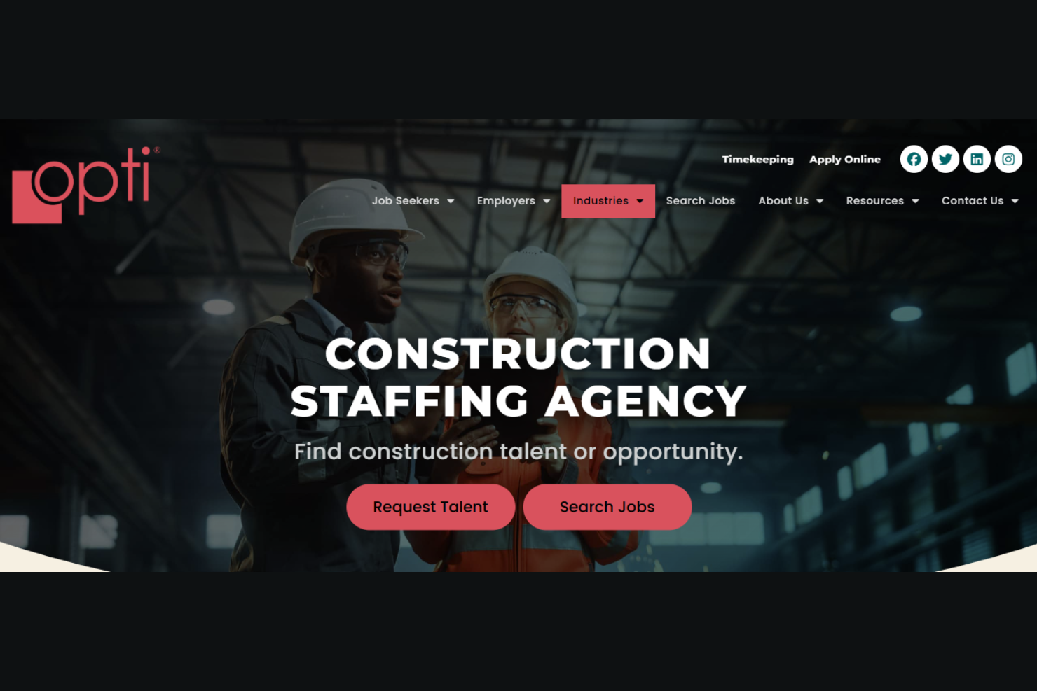 Opti Staffing screenshot - 15 Beste Bau-Personalvermittlungsagenturen im Test 2026