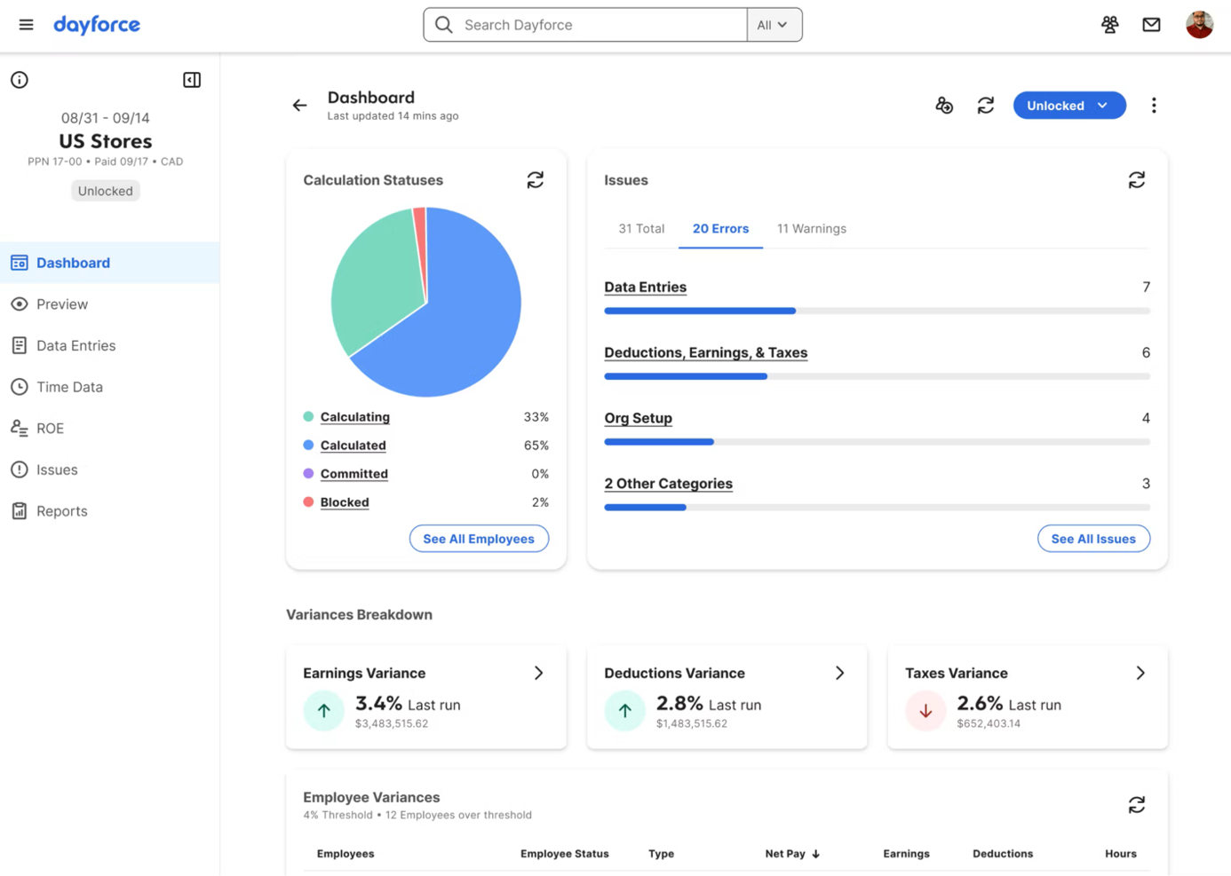 Dayforce screenshot - 18 beste Paychex-Alternativen 2026: Getestet und bewertet