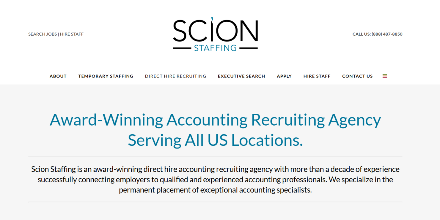 Scion Staffing screenshot - 17 Beste Personalvermittler für Buchhaltung im Test 2026